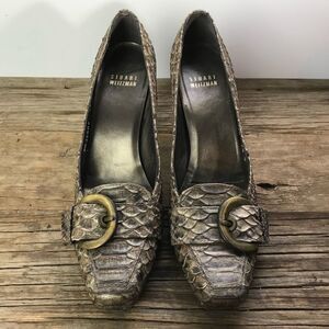 Stuart Weitzman Reptile Snake with Buckle Heels